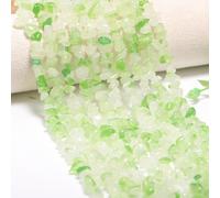 200pcs Natural Irregular Chip Stone Beads 5-8mm Pre-Drilled Semi-Precious Gemstones Healing Crystal Beads for DIY Jewelry Making Bracelet Chakra Crafts (Green Wave Agate-1 Strand-30")