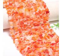 200pcs Natural Irregular Chip Stone Beads 5-8mm Pre-Drilled Semi-Precious Gemstones Healing Crystal Beads for DIY Jewelry Making Bracelet Chakra Crafts (Red Wave Agate-1 Strand-30")