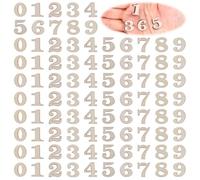 200Pcs Natural Wooden Numbers for Arts Crafts DIY, Small Wooden Numbers, Number 0 to 9 Embellishments, 15mm