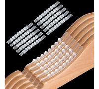 200Pcs Non Slip Hanger Grips for Wood Hangers, Self Adhesive Clothes Hanger Strips Clear Rubber Hanger Grip 2.8 x 0.2 Inch Hanger Strips Grippers with Fins for Wood Plastic Hangers Closet