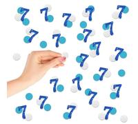 200PCS Number 7 Confetti, Blue Glitter 7th Birthday Paper Confetti, Silver Circle Cut Out for Birthday, 7th Anniversary Party Decoration