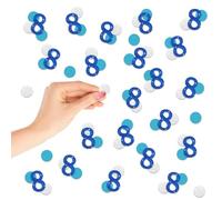 200PCS Number 8 Confetti, Blue Glitter 8th Birthday Paper Confetti, Silver Circle Cut Out for Birthday, 8th Anniversary Party Decoration
