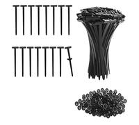 200PCS Nylon Universal Cable Tie Buckle Self-Locking Cable Ties Heavy-Duty Zip Ties with Pins & Buttons Suitable for Quick Fastening Automotive Repair and Daily Use