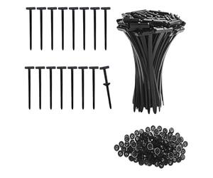 200PCS Nylon Universal Cable Tie Buckle Self-Locking Cable Ties Heavy-Duty Zip Ties with Pins & Buttons Suitable for Quick Fastening Automotive Repair and Daily Use