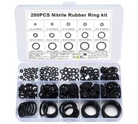 200pcs O-ring seals, 15 sizes rubber gasket seals, electrical seal kit, insulated pipe plumber seal O-ring gasket combination set