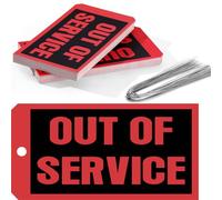 200PCS Out of Service Tags - 6.22 x 3.15-in Maintenance Required Red Tags Repair Tags with 12-in Tag Wires Attached for Machine Equipment Inspection Maintenance