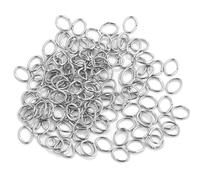 200pcs Oval Open Single Loops Jump Rings, Split Ring Stainless Steel DIY Jewelry Making Findings(0.8x4x6mm)