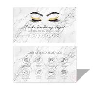 200pcs/pack White Double Sided Lash Extension Aftercare Card Lash After Care Advice Card Size 3.5 X 2 inches Eye Lash Extension Aftercare Instructions (200pcs/pack)