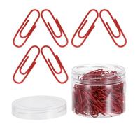 200pcs Paper Clips Plastic Coated Steel 1.1 Inch Red Small for Notes