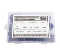 200pcs Plastic Nylon Cable Clamp R Type P Type Wire Clip Fasteners Assorted Box, Secure Cable Management Solution, Durable Nylon Cable Clips for Organizing Wires and Cables, Includ (200 pieces -
