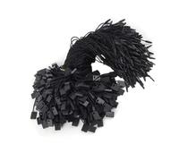 200pcs Polyester Hang Tag Strings with Snap Lock Pin for Price Tags Disposable Polyester Strings for Clothing Brand Tags (Black)
