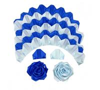 200Pcs Premade Ribbon Rose Petals for Florist Crafting Ramos Forever Flower Bouquets,Floral Petalos De Rosas Eternas Flower Arrangements Supplies (Blue Series (100 Royal Blue+100 Light Blue))