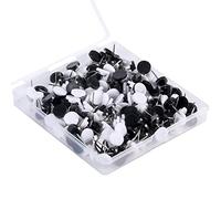 200pcs Push Pins, Plastic Decorative Big Head Push Pins Map Thumb Tacks with Steel Point for Cork Board Bulletin Board Map Note (Black, White)