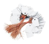 200PCS PVC Hanging Flower Plant Seed Name Tag Label Marker Sign Outdoor Durable Reusable Garden Markers for Seed Trays Pots Young Plants White Blue Yellow 3.5x2.5cm (White)