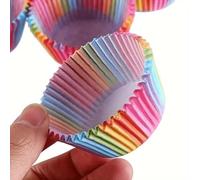 200pcs Rainbow Cupcake Cases Paper Wrapper for Baking Muffin