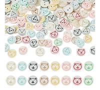200Pcs Resin Colorful Buttons 2 Holes Round Sewing Buttons Cute Panda Button Animal Printed Plastic Crafting Button for Sewing Clothes Shirt Hat Art Craft Painting DIY Decor