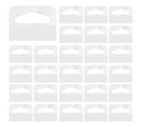 200pcs Retail Display Tags, 1.6"x1.2" Clear Slot Hole Plastic Sticky Hang Tags Self Adhesive Sticker Hanger Hanging Tabs for Products Store Display Retail Sale Items