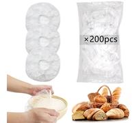 200pcs Reusable Shower Caps for Sourdough Bread Proofing, Plastic Covers With Elastic
