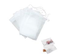 200Pcs Reusable Tea Filter Bags with Drawstring, 9x7 cm Empty Tea Bags for Loose Leaf Tea, Coffee & Spices, for Hot and Cold Brewing, Tea Cooking