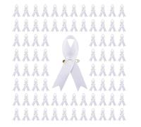 200Pcs Ribbon Badge Pins Fundraising Lapel Pins Silk Fabric Brooch Social Event Public Welfare Party Supply Awareness Brooches