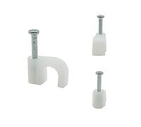 200pcs Round 6mm Cable Wire Clips Cable Management Cord Tie Holder Coaxial Nail in Clamps Tacks,White