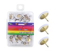 200Pcs Round Metal Thumbtacks Plated Push Pin Map Pin Round Flat Head Thumbtacks For Corkboard Bulletin Board Rustproof Tacks