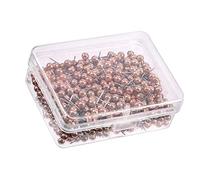 200Pcs Round Plastic Head Push Pins Head Push Pins Map Tacks Drawing Pins Map Pins for Pin Board Thumb Tacks (Rose Gold)