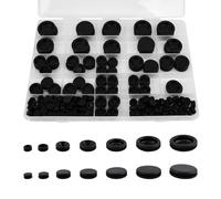 200PCS Rubber Grommet Kit, Black Firewall Hole Plugs for Cars, Boats, Plumbing, Cable Wire Grommets for Electrical Wiring, Pumps, Cord Management