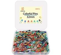 200Pcs -Safety Pins Colored, 1.26inch32mm Small Safety Pin Kit Colorful Assortment Bulk for Quilting Clothes Baby Diaper Decorative (Multi)