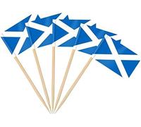 200pcs Scotland Toothpick Flags Cake Toppers for Burns Night Decorations, Scottish Cocktail Stick Flag for Sandwich Food Cupcake Toppers Tableware St Andrew's Day World Cup Party Decor