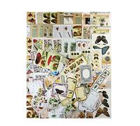 200pcs Scrapbooking Stickers and Paper Ephemera Pack Aesthetic journaling Sticker Vintage Patterned Paper for Junk Journal Planners Collage Album Art Craft Diary Decoration DIY Bujo Supplies (Nature)