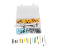 200PCS Screw Assortment Kit, Self Tapping Screws with Anchors, 4 Colors 10 Sizes Stainless Steel Hardware Set for Home Kitchen Furniture Repair and Shelving Installation