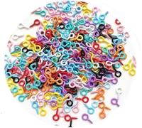 200Pcs Screw Eye Pins Set, Colourful Small Hooks, Self Tapping Screws for DIY Jewelry Making, Arts and Crafts