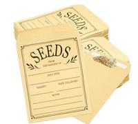 200Pcs Seed Envelopes, Seed Envelopes Resealable Small Seed Packets Envelopes Brown Paper Seed Envelopes with Printing, 3.1x4.7 Inch Self Sealing Seed Saving Envelopes for Collection Flowers Seeds