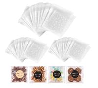 200PCS Self Sealing Gift, Frosted White Plastic Dot Biscuit Bags 10x13cm, Transparent Cellophane Bags for Food Packaging, Wax Melting Packaging and Craft Storage