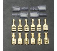 200pcs/Set 100 Pairs 6.3mm Crimp Terminals Female Spade Connectors & Insulating Sleeve For Wire AWG 22-16 0.5mm2-1.5mm2