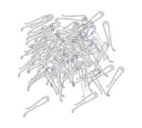 200Pcs Shirt Clips Sock Skirts Cloth Clip Clear Plastic Alligator Clip Flat Toothless 38mm, Clear