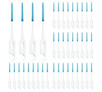 200Pcs Silicone Dental Picks Dual-Interdental Brushes Silicone Toothpicks Interdental Tooth Floss Picks Interdental Brush Flosser Sticks Soft TPR Dental Floss Toothpicks Oral Dental Pick Brushes Dual