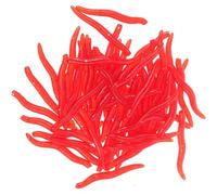 200pcs Silicone Fishing Worm Lures Red Artificial Earthworms