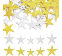 200Pcs Silver and Gold Glitter Foam Stickers Self Adhesive Star Stickers Greeting Cards Decorative Stickers Silver Golden Craft Stickers for Scrapbooks, Scrapbooking and Stamping，Sticker
