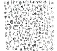 200pcs Silver Bracelet Charms for Jewelry Making,DIY Crafts,Keyrings