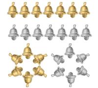 200pcs Silver Iron Christmas Jingle Bells Hanging Ornaments 10mm
