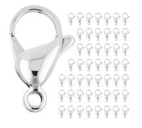 200Pcs Silver Lobster Clasp Set, (12mm) Secure Jewelry Clasps for Necklaces, Bracelets, DIY Crafting, Durable Connectors for Handmade Accessories