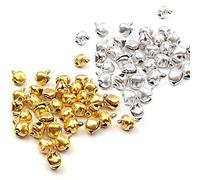 200pcs Small Flat Mouth Bells - DIY Jewelry Accessories & Christmas Decoration - Mini Iron Bells With Eyelets - Gold & Silver