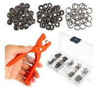 200PCS Snap Fastener Kit 9.5mm Eyelet Press Studs Kit Metal Snap Buttons with Fastener Pliers Tool Kit, Sewing Free Five Claw Buckle Installation Tool Set for DIY Clothes Hats Crafting Sewing