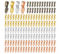200pcs Spoon Pendant Bail Bails for Jewelry Making - Mixed Color Alloy Jewelry Bails for Pendants Necklace Pendant Finding & Supplies for Crafts Making