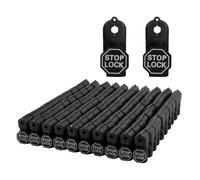 200pcs Stop Lock Peg Hook Locks Plastic Stop Locks for Retail Shop, Shopping Center, Mobile Phone Store(Black,4mm)