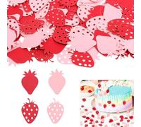 200pcs Strawberry Confetti,Birthday Party Decorations for Baby Showers, Weddings & Table Scatter (Party Supplies)