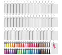 200Pcs Sublimation Keychain Blanks Set Rectangle Heat Transfer Blanks
