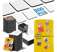 200Pcs Sublimation Magnet Blanks Set,Personalized Sublimation Refrigerator Magnet for Home Kitchen Microwave Oven Decor&Office Calendar with 100PCS Blank Rubber Pad(6x8cm), 100PCS DIY Soft Magnetic